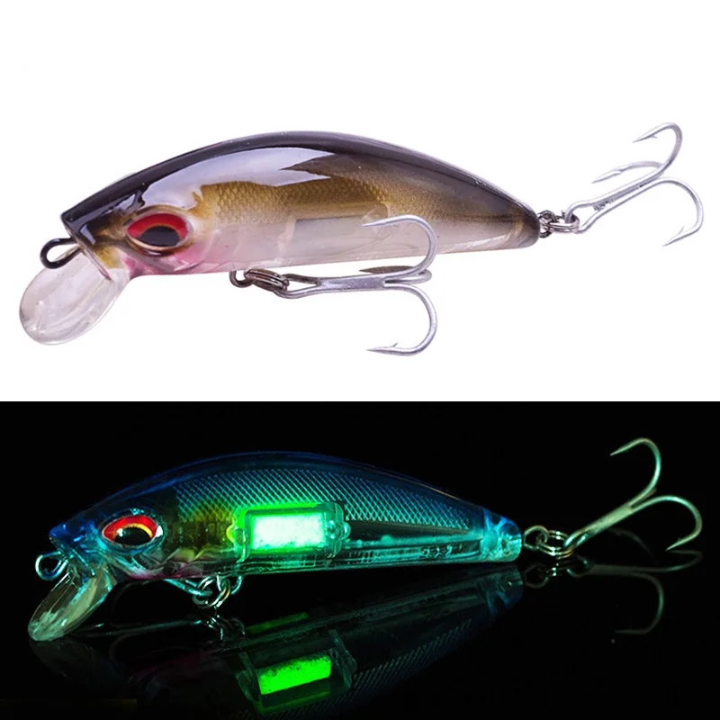 Fishing Lure Crankbait - 1 Chiếc 3D Mắt Dạ Quang
