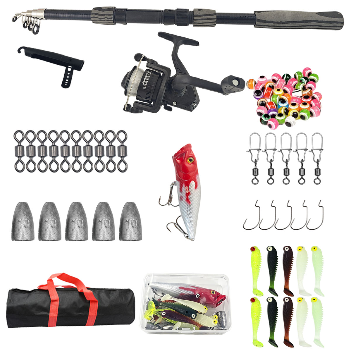Portable Telescopic Fishing Ro - đánh giá và giá Fishing Lure Spinner